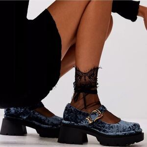 NWT Sam Edelman Circus NY Velour Nellie Mary Jane Lug Sole Shoe Size 7.5